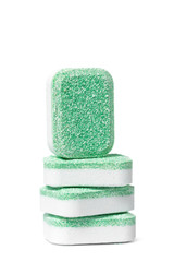 Dishwasher tablets on a white background isolate