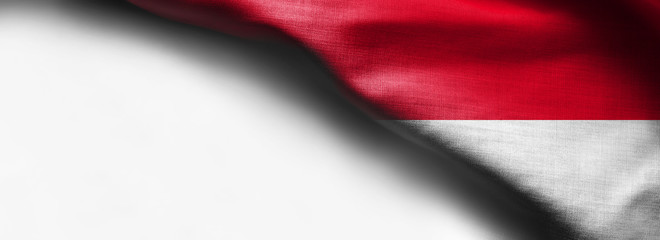 Flag of Monaco on white background