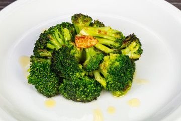 Tasty broccoli with oil