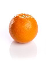 fresh orange close up isolated white.