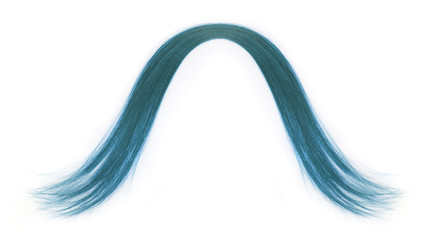 blue hair face for wig isolated on white background