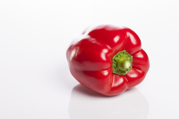 red color paprika isolated white.