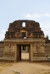 Naklejka premium West side gopura, Achyuta Raya Temple, Hampi, Karnataka. Sacred Center.