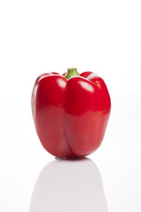 red color paprika isolated white.
