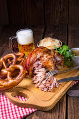 crisp and crusty original Eisbein in Bavarian