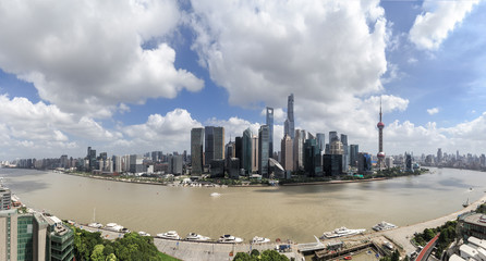 Fototapeta premium Aerial View of Shanghai Cityscape and skyline