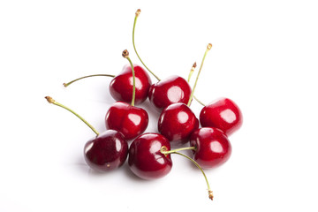 Obraz na płótnie Canvas fresh red cherry isolated white