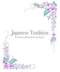 日本的な藤の飾り枠,