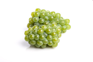 green grapes on the white background.