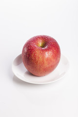 red apple on white background.