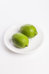 great grape on the wood table, white background.