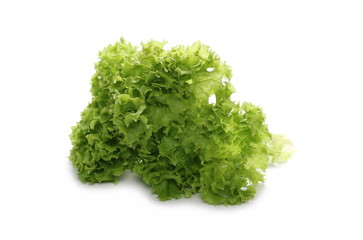 Fresh lettuce leaves isolated on white