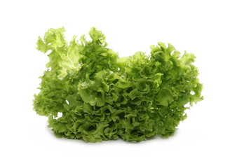 Fresh lettuce leaves isolated on white