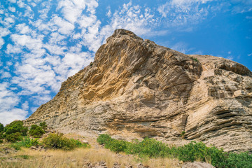 Crimea mountains and Black sea landscape, good sunny day