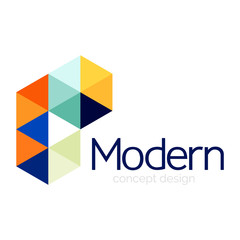 Triangle shape design abstract business logo icon design. Company logotype branding emblem idea