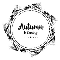 Greeting card for autumn floral hand lettering vector illustration
