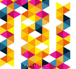 Multicolored triangles abstract background, mosaic tiles concept