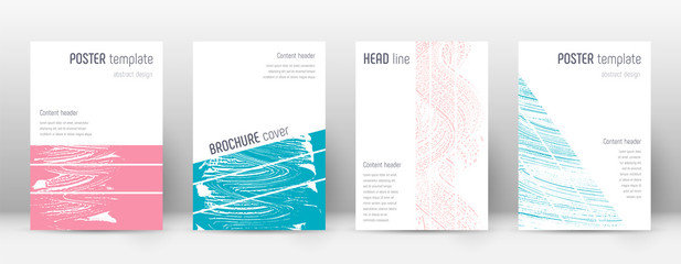 Cover page design template. Geometric brochure layout. Bold trendy abstract cover page. Pink and blu