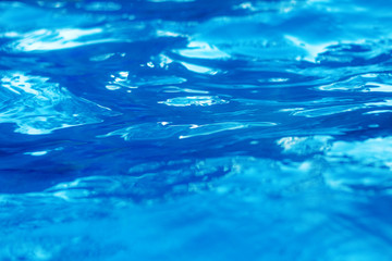 Blue of water with background.