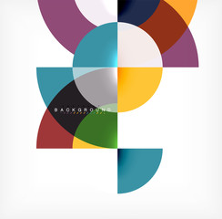 Obraz premium Minimal circle abstract background design, multicolored template for business or technology presentation or web brochure cover layout, wallpaper