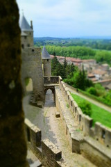 Fototapeta premium Carcassonne, la cité miniature, Aude, Occitanie, France.