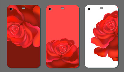 smart phone cover or case with roses. Rose template for phone