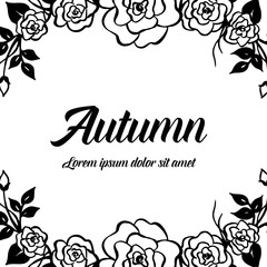 Flower frame design autumn card vector illustration