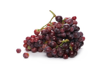 Cardinal grapes isolated on white background