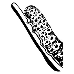 Mullein caterpillar in ink