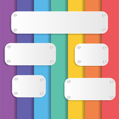 Obraz premium White banner on rainbow background , Vector illustration 