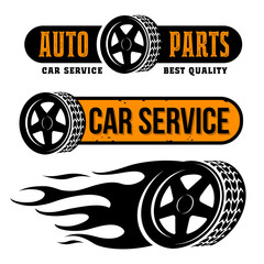 Car wheel logo emblems template set 