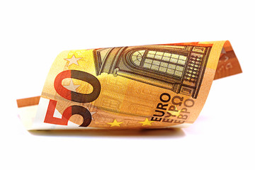 50 Euro,Geldschein ,weißer  Hintergrund