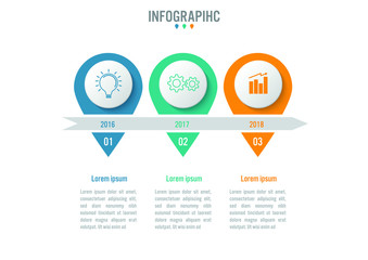 Business infographic template with 3 options gps shape, Abstract elements diagram or processes and business flat icon, Vector business template for presentation.Creative concept for infographic.