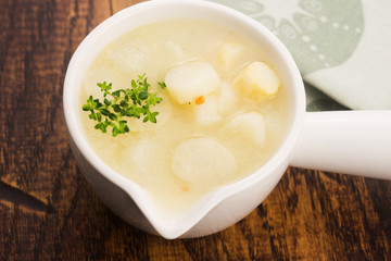 Fresh soup of white asparagus