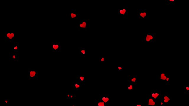 Confetti Clacker HEART falling with alpha channel 4K