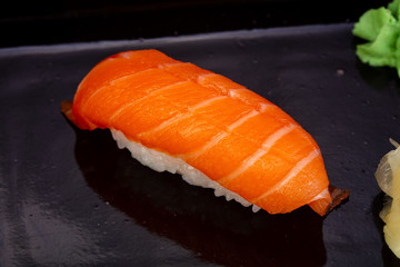 Japanese sushi with salmon