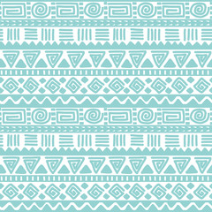 Seamless blue and white geometric background. Ethnic hand drawn pattern for wallpaper, cloth, cover, textile