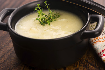 Fresh soup of white asparagus