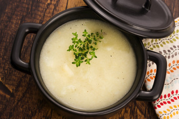 Fresh soup of white asparagus