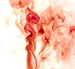 Red smoke on white background