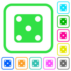 Domino five vivid colored flat icons