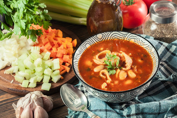 Pasta e fagioli - pasta and beans soup