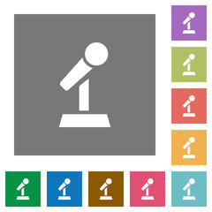 Microphone with stand square flat icons