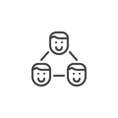 Group of people outline icon. linear style sign for mobile concept and web design. Business Communications simple line vector icon. Symbol, logo illustration. Pixel perfect vector graphics