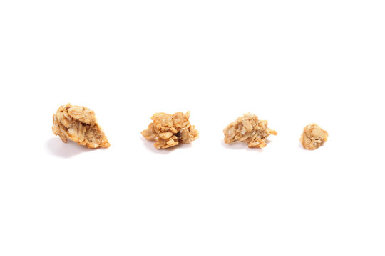 Ingredient of granola isolated on white background.