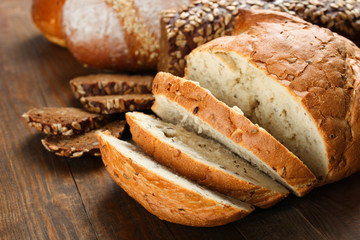 different fresh bread