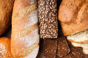 different fresh bread
