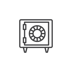 Safe outline icon. linear style sign for mobile concept and web design. Safebox simple line vector icon. Symbol, logo illustration. Pixel perfect vector graphics