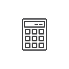 Calculator outline icon. linear style sign for mobile concept and web design. Accounting simple line vector icon. Symbol, logo illustration. Pixel perfect vector graphics