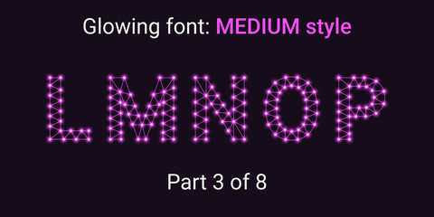 Purple Glowing font in the Outline style